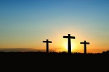 Three crosses on a hill